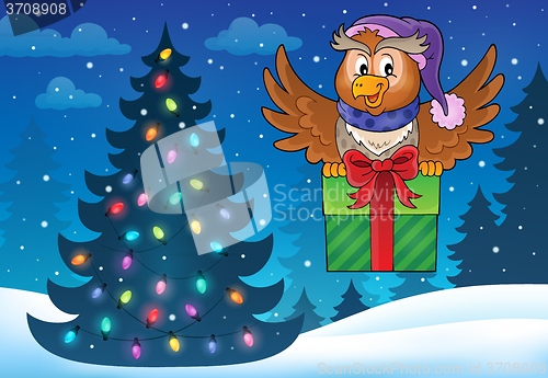 Image of Owl with gift theme image 5