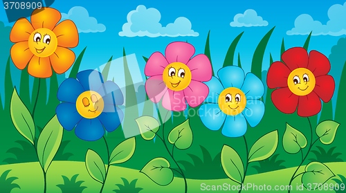 Image of Flowers on meadow theme 5