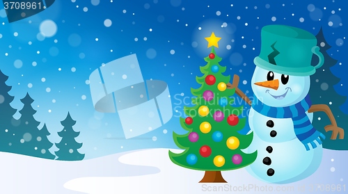 Image of Christmas snowman theme image 8