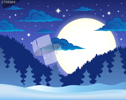Image of Winter night theme background 1