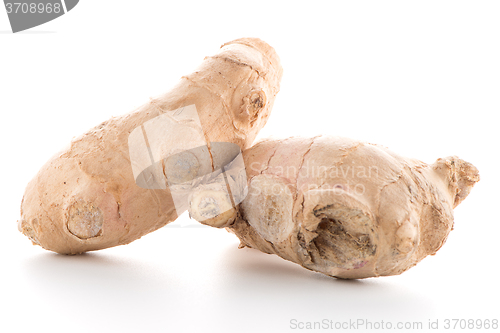 Image of Ginger root on white