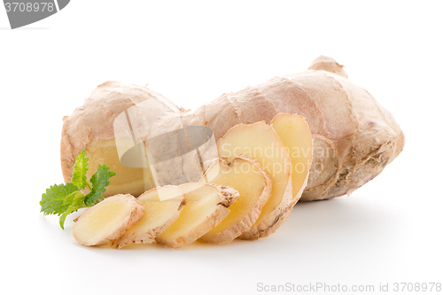 Image of Ginger root on white