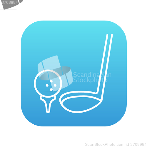 Image of Golf ball and putter line icon.