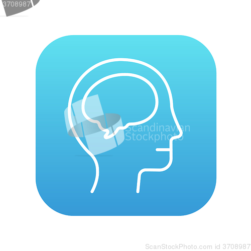 Image of Human head with brain line icon.