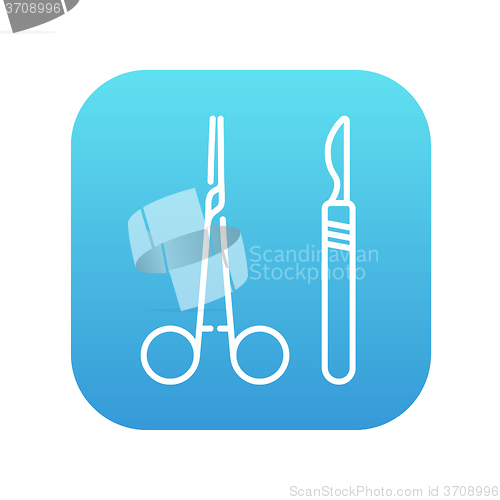 Image of Surgical instruments line icon.