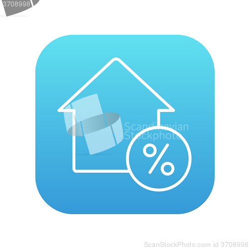 Image of House with discount tag line icon.