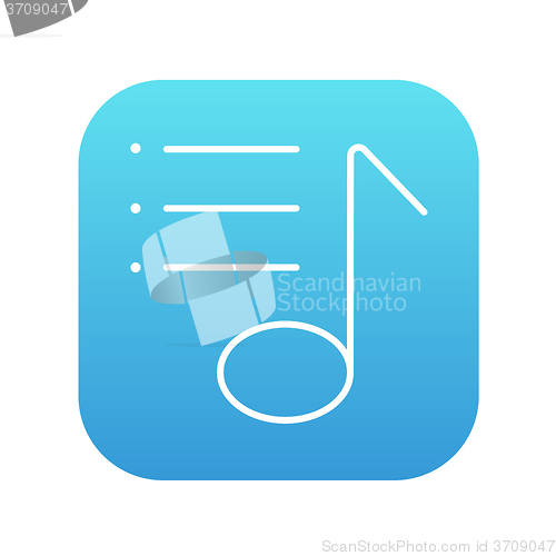 Image of Musical note line icon.