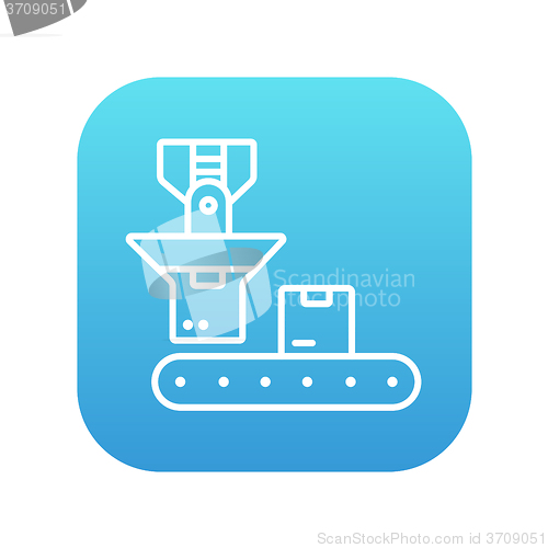 Image of Robotic packaging line icon.