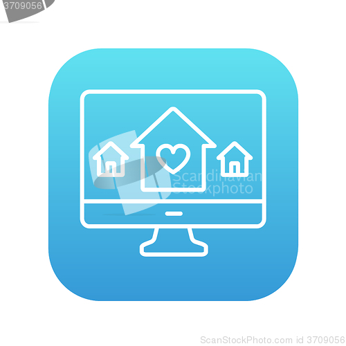 Image of Smart house technology line icon.