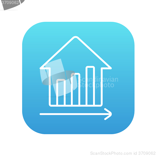 Image of Graph of real estate prices growth line icon.