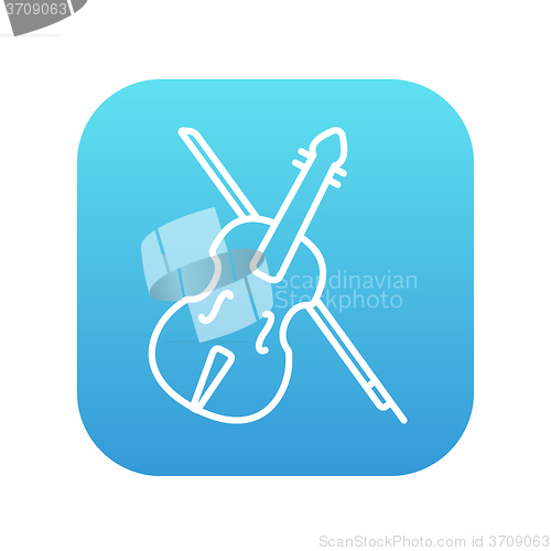 Image of Violin with bow line icon.