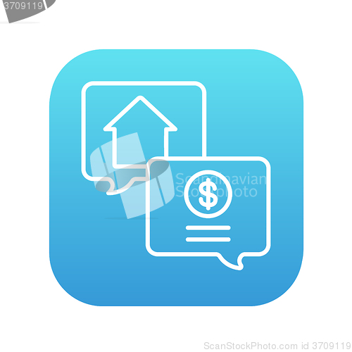 Image of Real estate transaction line icon.