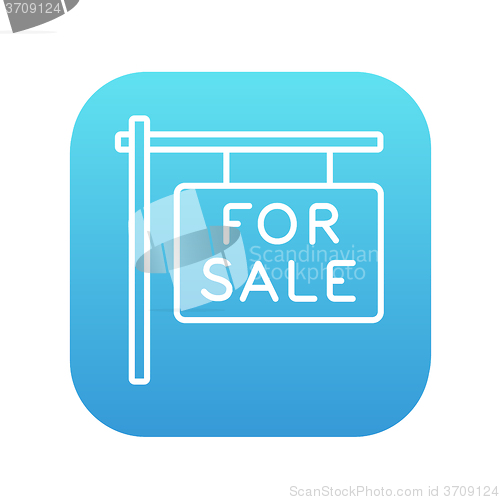 Image of For sale placard line icon.