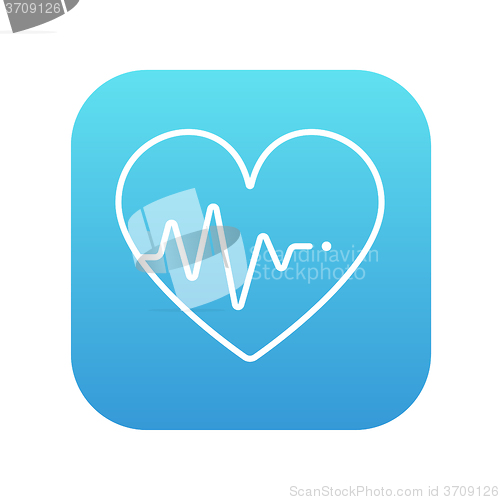 Image of Heart with cardiogram line icon.