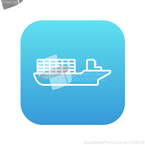 Image of Cargo container ship line icon.