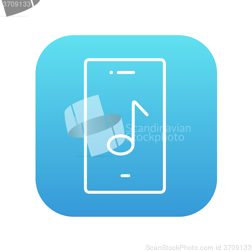Image of Phone with musical note line icon.