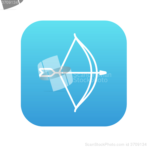 Image of Bow and arrow line icon.