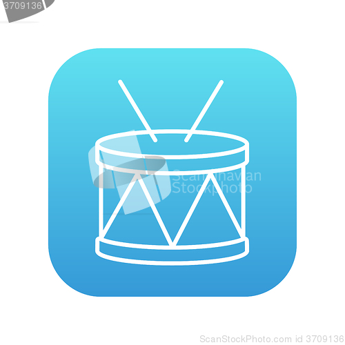 Image of Drum with sticks line icon.