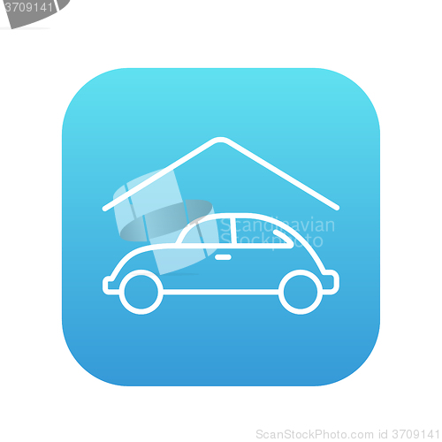 Image of Car garage line icon.