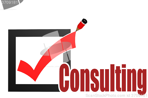Image of Check mark with consulting word