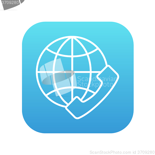 Image of Global communications line icon.