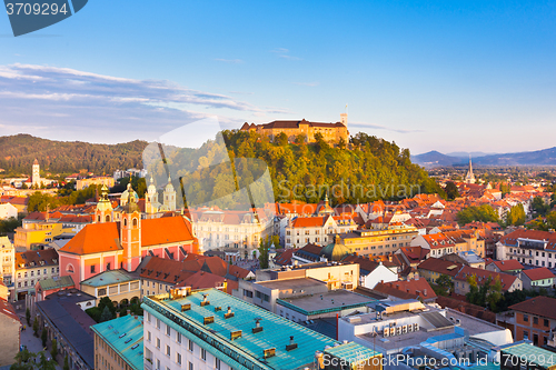 Image of Panorama of Ljubljana, Slovenia, Europe.