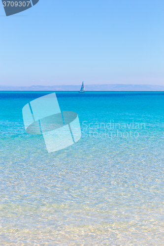 Image of Pelosa beach, Sardinia, Italy.