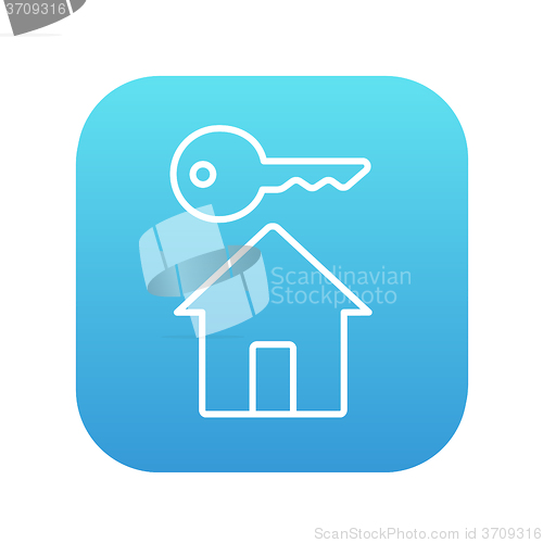 Image of Key for house line icon.