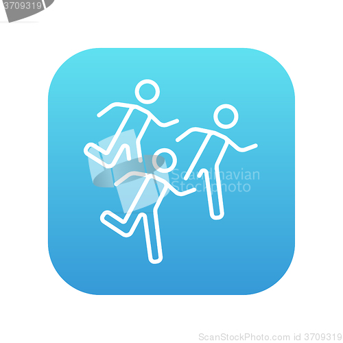 Image of Running men line icon.