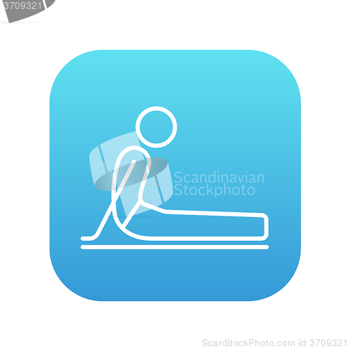 Image of Man practicing yoga line icon.