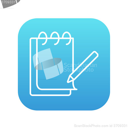 Image of Notepad with pencil line icon.