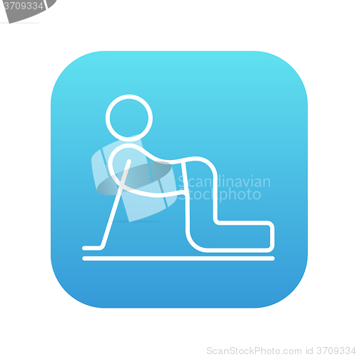 Image of Man practicing yoga line icon.