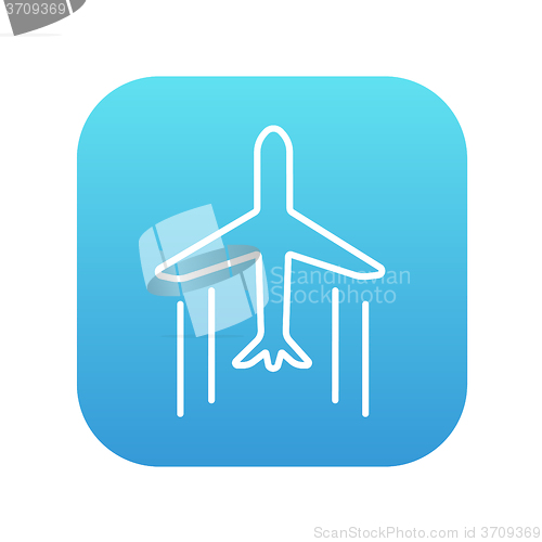 Image of Cargo plane line icon.