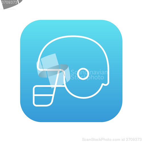 Image of Hockey helmet line icon.