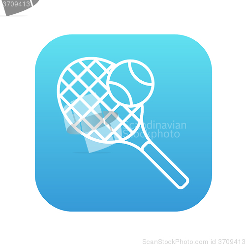 Image of Tennis racket and ball line icon.