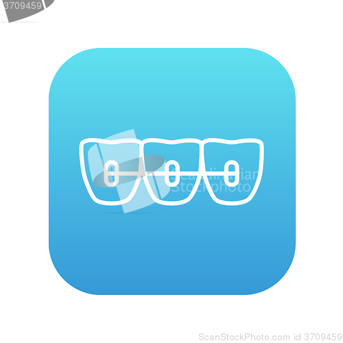 Image of Orthodontic braces line icon.