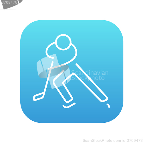 Image of Hockey player line icon.