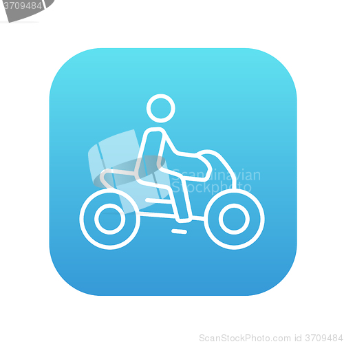 Image of Man riding motorcycle line icon.