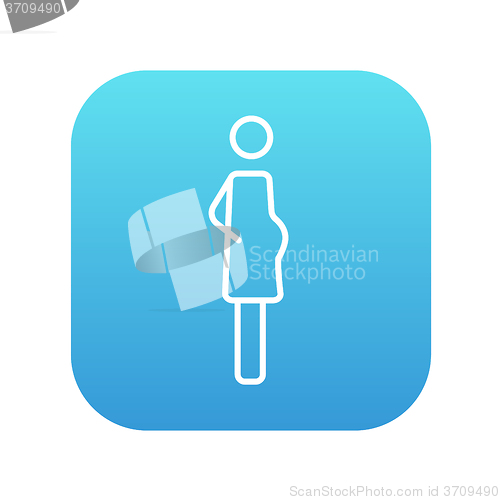 Image of Pregnant woman line icon.