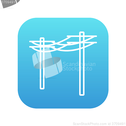 Image of High voltage power lines line icon.