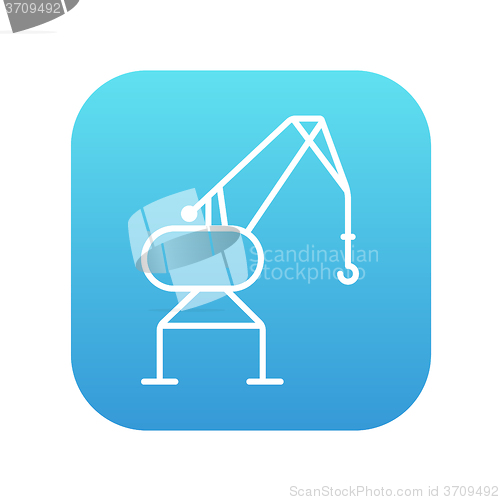 Image of Harbor crane line icon.