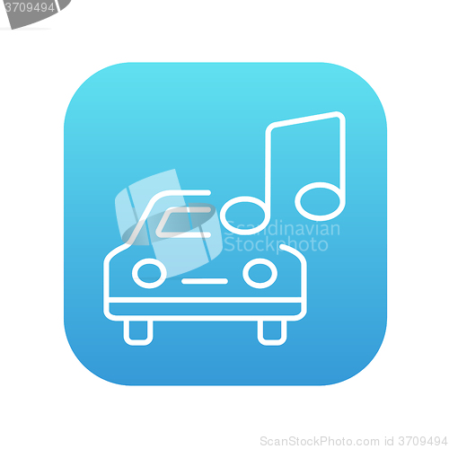 Image of Car with music note line icon.