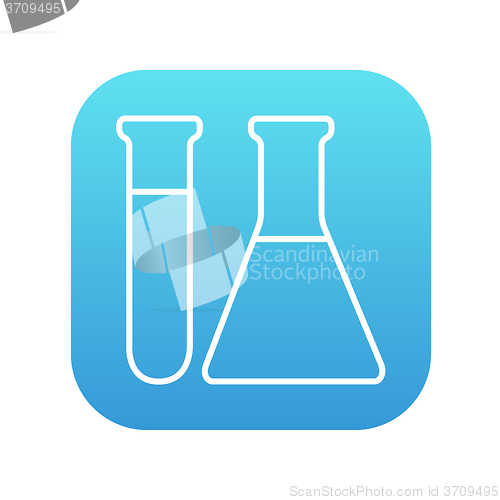 Image of Test tubes line icon.