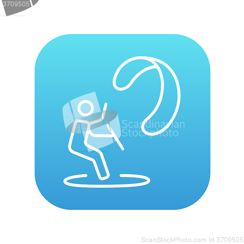 Image of Kite surfing line icon.