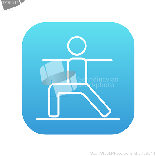 Image of Man practicing yoga line icon.