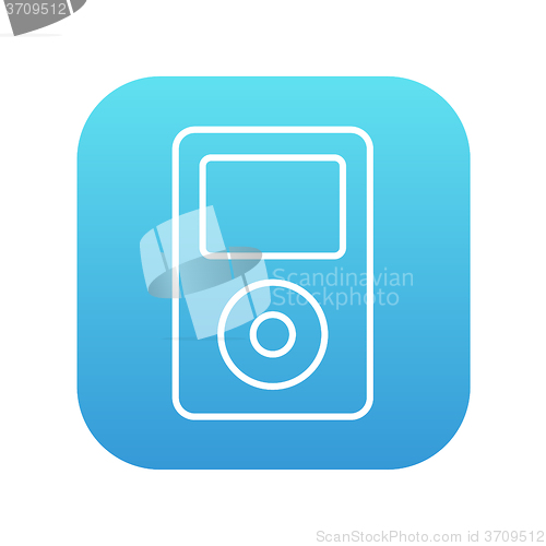 Image of MP3 player line icon.