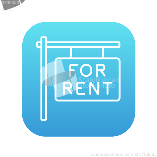 Image of For rent placard line icon.