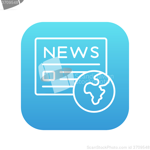 Image of International newspaper line icon.