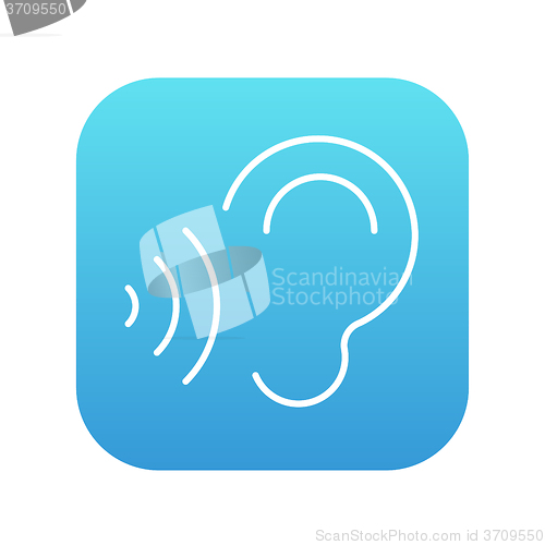 Image of Ear and sound waves line icon.