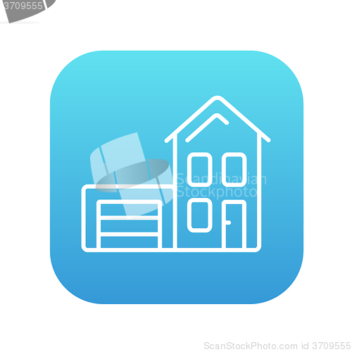 Image of House with garage line icon.